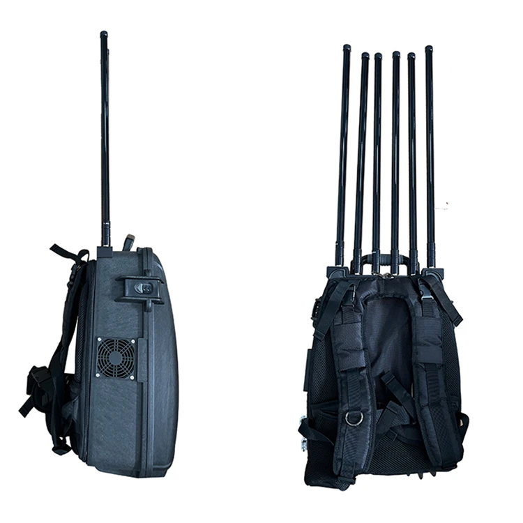 6 Antenna Backpack Portable Anti Drone System FPV Drone Defense Gun Signal Jammer